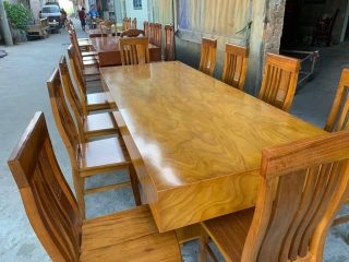 bộ bàn ăn 10 ghế thiết kế lưng tựa cao