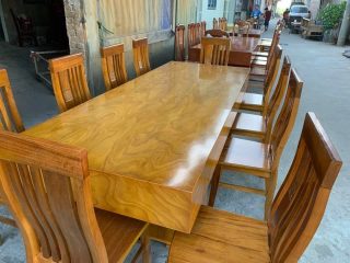 bàn ăn 10 ghế thọ lệch bền đẹp chắc chắn