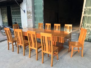 bàn ăn đóng hộp gỗ cẩm vàng sang trọng