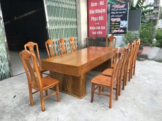 Bàn đóng hộp 10 ghế lưng xe quạt sang trọng