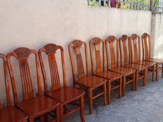 10 ghế xẻ quạt gỗ hương đá