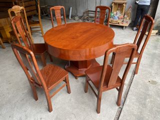 mẫu bàn ăn đóng hộp 6 ghế gỗ hương đá