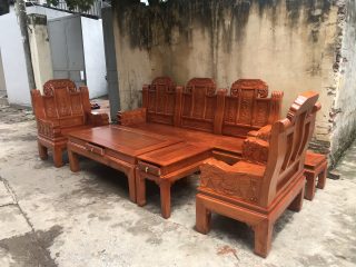bàn ghế âu á chương voi tay đặc gỗ gõ đỏ