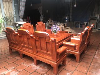 bộ bàn ghế Âu Á chương voi tay hộp