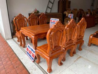 mẫu bàn ăn louis hoàng gia tân cổ điển