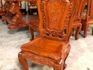 ghế louis hoa hồng gỗ gõ đỏ