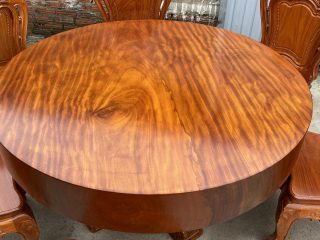 bàn tròn gỗ gõ đỏ cao cấp