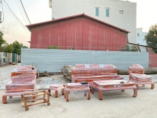 Bàn ghế Âu Á gỗ hương đá bền đẹp