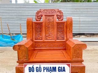 Ghế Âu Á gỗ hương đá chương voi, tay hộp