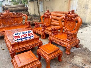 ghế gỗ hương đá tay cột 14cm