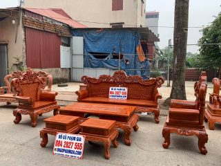 bàn ghế hoàng gia gỗ hương đá cao cấp