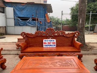 Bàn ghế hoàng gia gỗ hương đá đục tay