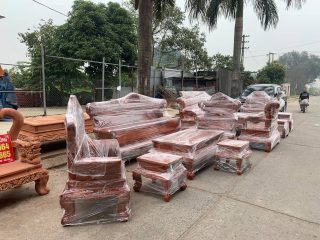 bộ bàn ghế hoàng gia gỗ hương đá 6 món