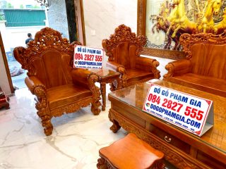 ghế hoàng gia gỗ gõ đỏ nguyên khối