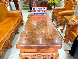 bàn nguyên khối gỗ gõ đỏ mẫu hoàng gia