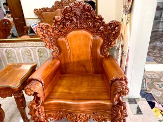 ghế đơn hoàng gia gỗ gõ đỏ