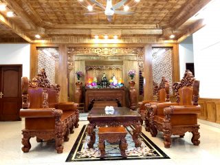 bàn ghế hoàng gia nguyên khối 6 món