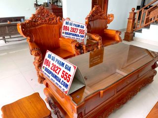 bàn ghế louis hoàng gia gõ đỏ nguyên khối