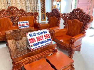 bàn ghế gỗ hương đá nguyên khối cao cấp