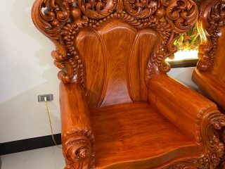 ghế đơn gõ hương đá mẫu hoàng gia tân cổ điển