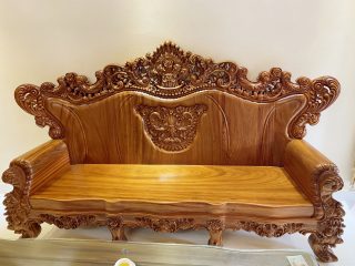 ghế dài hoàng gia gỗ hương đá