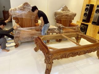 bàn ghế hoàng gia nguyên khối gỗ hương đá cao cấp
