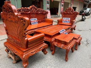 mẫu bàn ghế louis hoàng gia gỗ hương đá