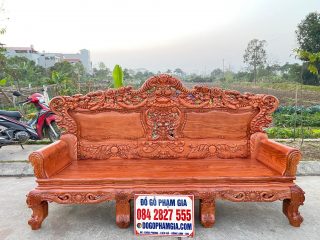 Ghế hoàng gia gỗ hương đá đục tay