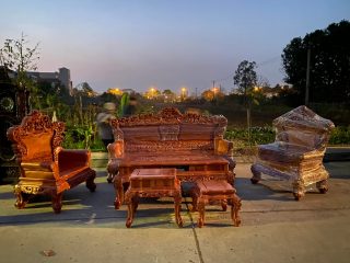 bàn ghế hoàng gia gỗ hương đá cao cấp
