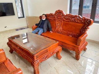 ghế louis hoàng gia gỗ hương đá