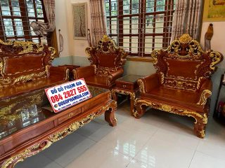 bàn ghế hoàng gia tân cổ điển dát vàng sang trọng