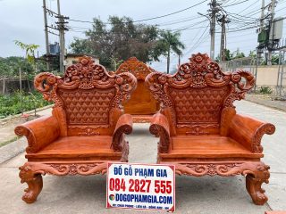 ghế đơn phong cách hoàng gia gỗ hương đá