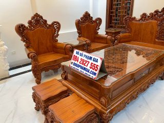 bàn ghế gỗ hương đá phong cách hoàng gia