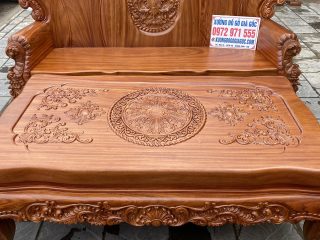 Mặt bàn nguyên khối đục hoa lá tây
