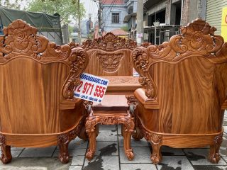 mẫu bàn ghế hoàng gia nguyên khối đục tay