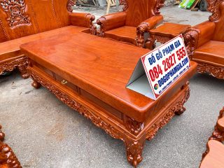 mẫu bàn hoàng gia nguyên khối gỗ hương đá siêu dày