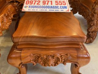 đôn ngồi mặt nguyên tấm gỗ gõ đỏ