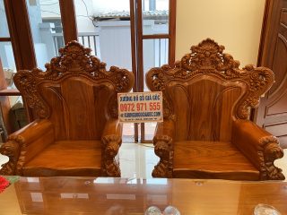 ghế đơn gỗ gõ đỏ nguyên khối