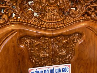 chương ghế dài đục họa tiết hoa lá tây