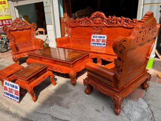 bàn ghế gỗ hương đá phong cách hoàng gia