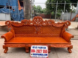 Ghế hoàng gia vách đục trám gỗ gõ đỏ
