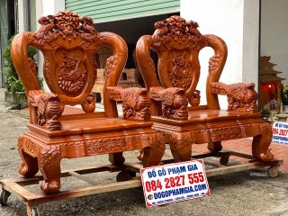 ghế đơn minh quốc công gỗ hương đá tay đặc