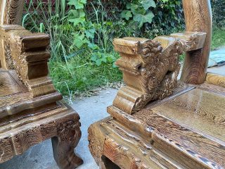 ghế minh quốc nghê đỉnh tay nghê đục nguyên khối