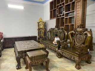 bàn ghế minh quốc gỗ hương đá 10 món