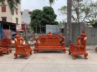 bàn ghế minh quốc nghê đỉnh gỗ hương đá