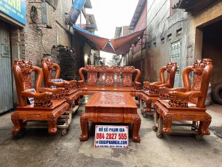 bàn ghế minh quốc voi chiến gỗ hương đá