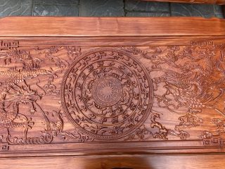 mặt bàn đục họa tiết trống đồng -rồng phượng