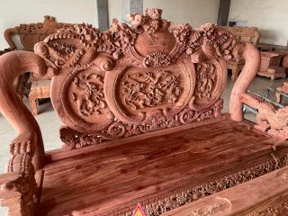 ghế gỗ hương đá đục tay thủ công tinh xảo