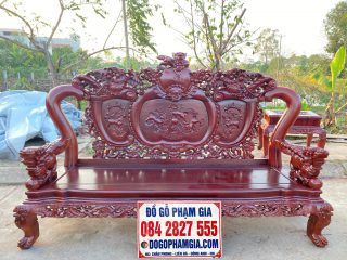 mẫu ghế nghê đỉnh phượng hóa gỗ hương đỏ