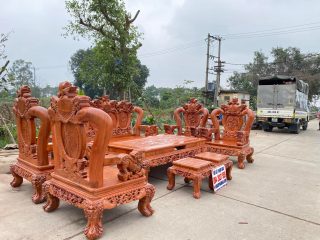 bàn ghế nghê đỉnh phượng hóa sang trọng